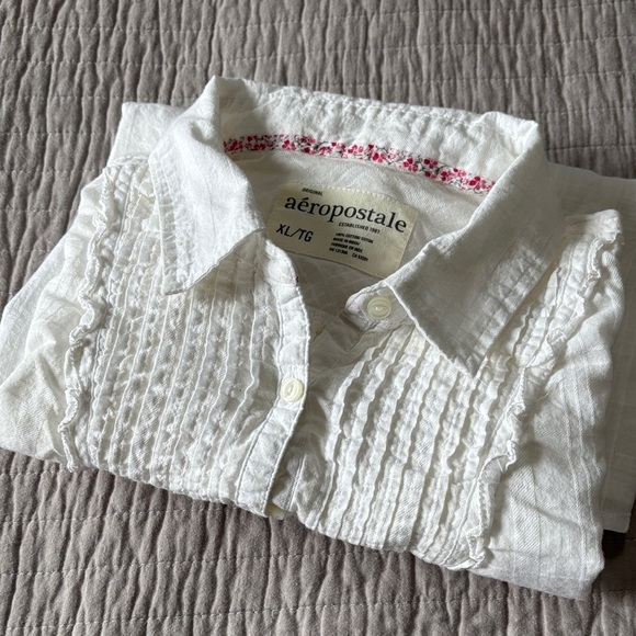 Aeropostale Vintage Y2K tuxedo style White button down - Picture 10 of 10